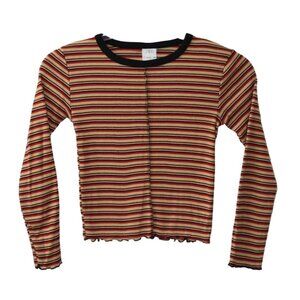 Zara Girls Size 13-14 Striped Long Sleeve Top